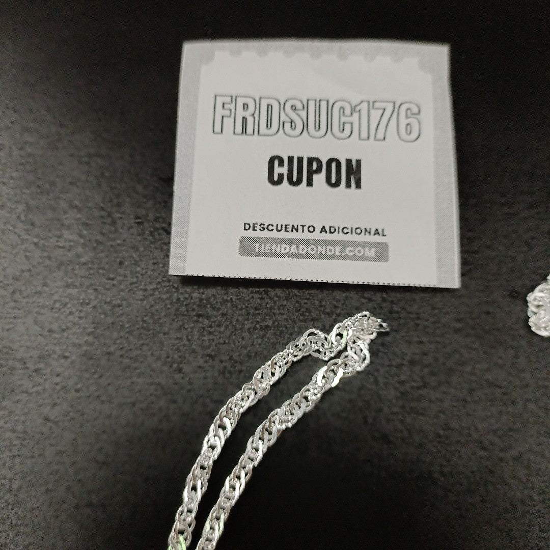 CADENA TEJIDO MEDIO TORZAL PLATA .925 55 CM 5.8 GR (NUEVO)