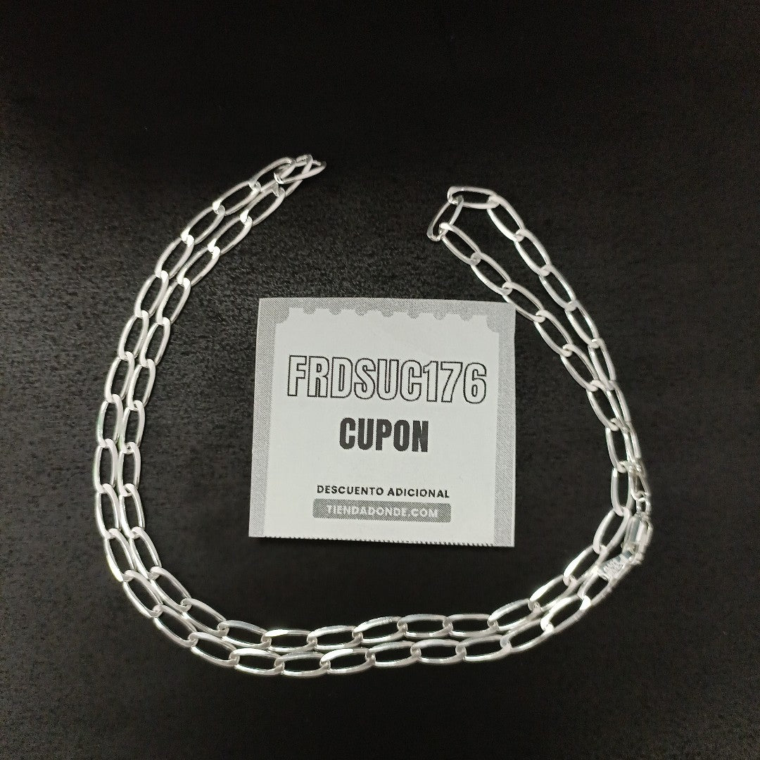CADENA TEJIDO ESLABONES PLATA .925 55 CM 9.5 GR (NUEVO)