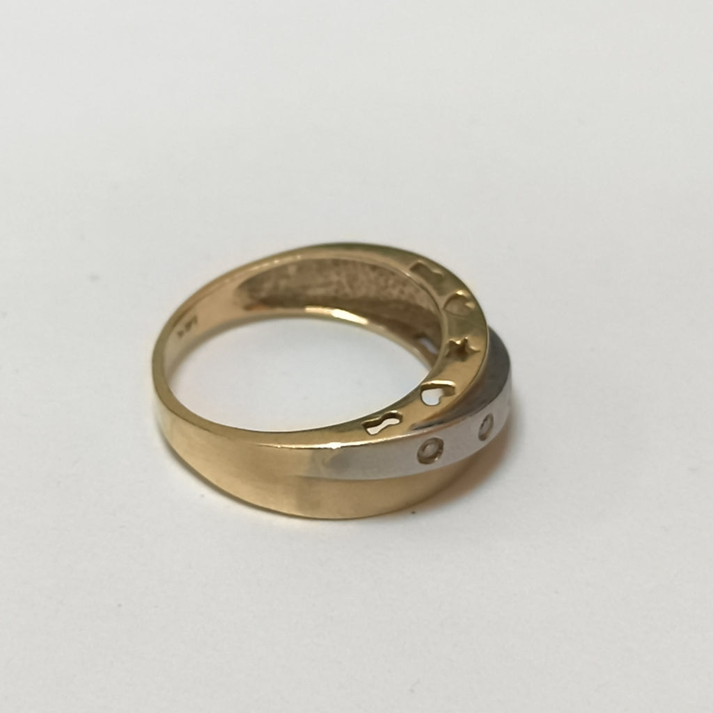 ANILLO ORO COMBINADO 14 K 4,60 GRMS (SEMINUEVO)