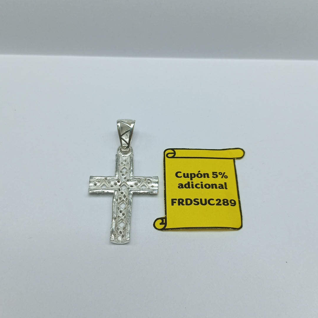 DIJE CRUZ C/CIRCONIAS PLATA .925 8.2 GR (NUEVO)