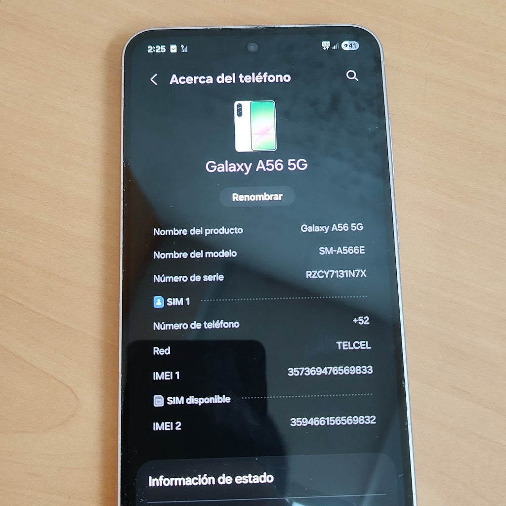 CELULAR SAMSUNG GALAXY A56 SM-A566E (2025) 256 GB 8 GB RAM (SEMINUEVO)