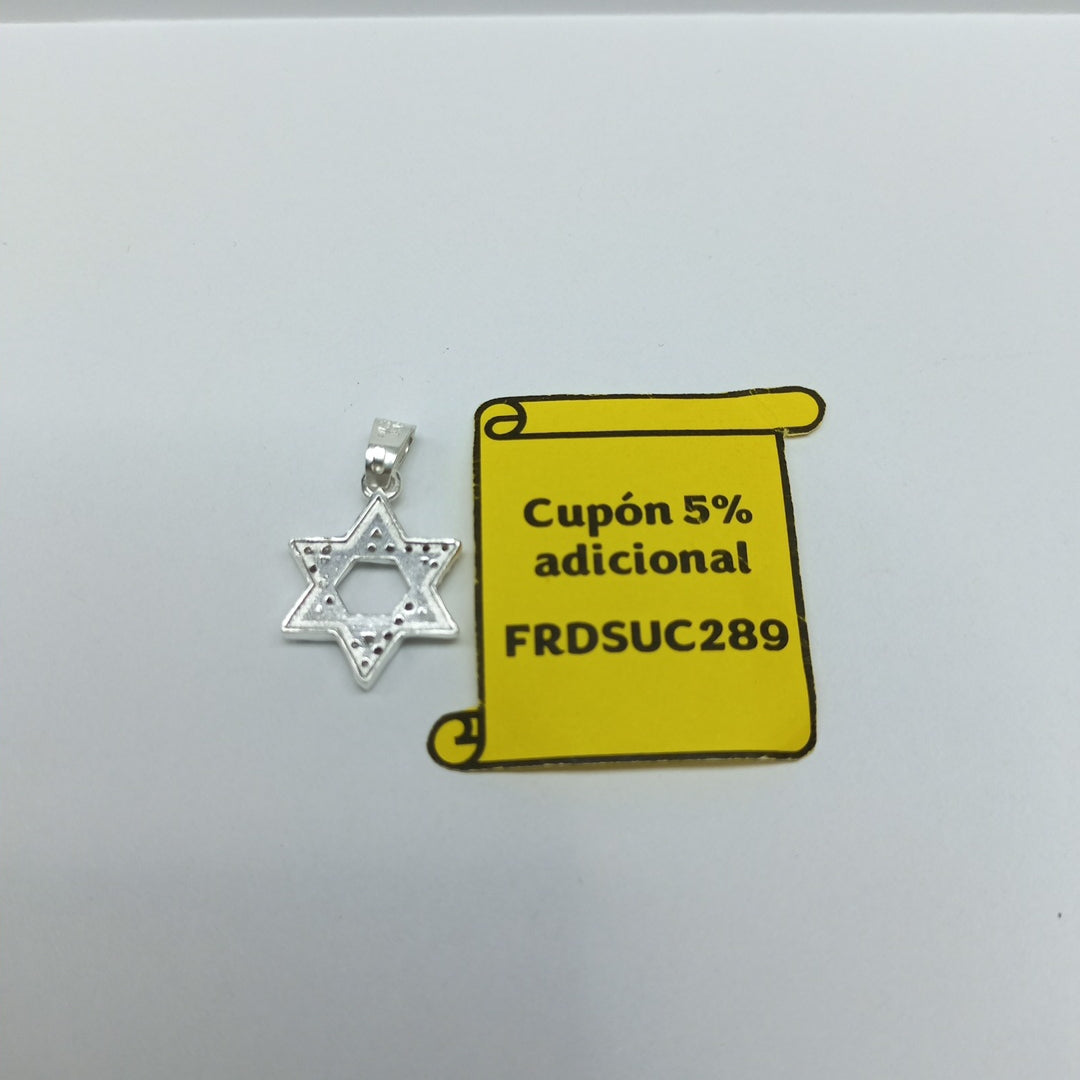 DIJE ESTRELLA DE DAVID C/CIRCONIAS PLATA .925 2.7 GR (NUEVO)