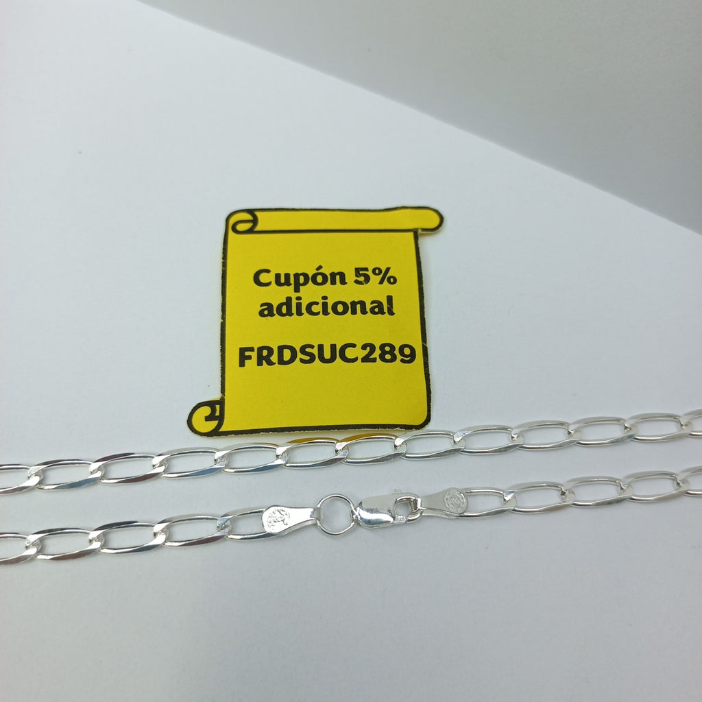 CADENA TEJIDO ESLABONES PLATA .925 60 CM 10.9 GR (NUEVO)