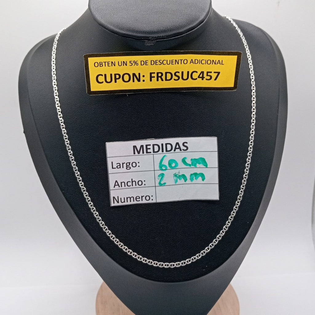 CADENA TEJIDO GUCHI PLATA .925 60 CM 3.8 GR (NUEVO)