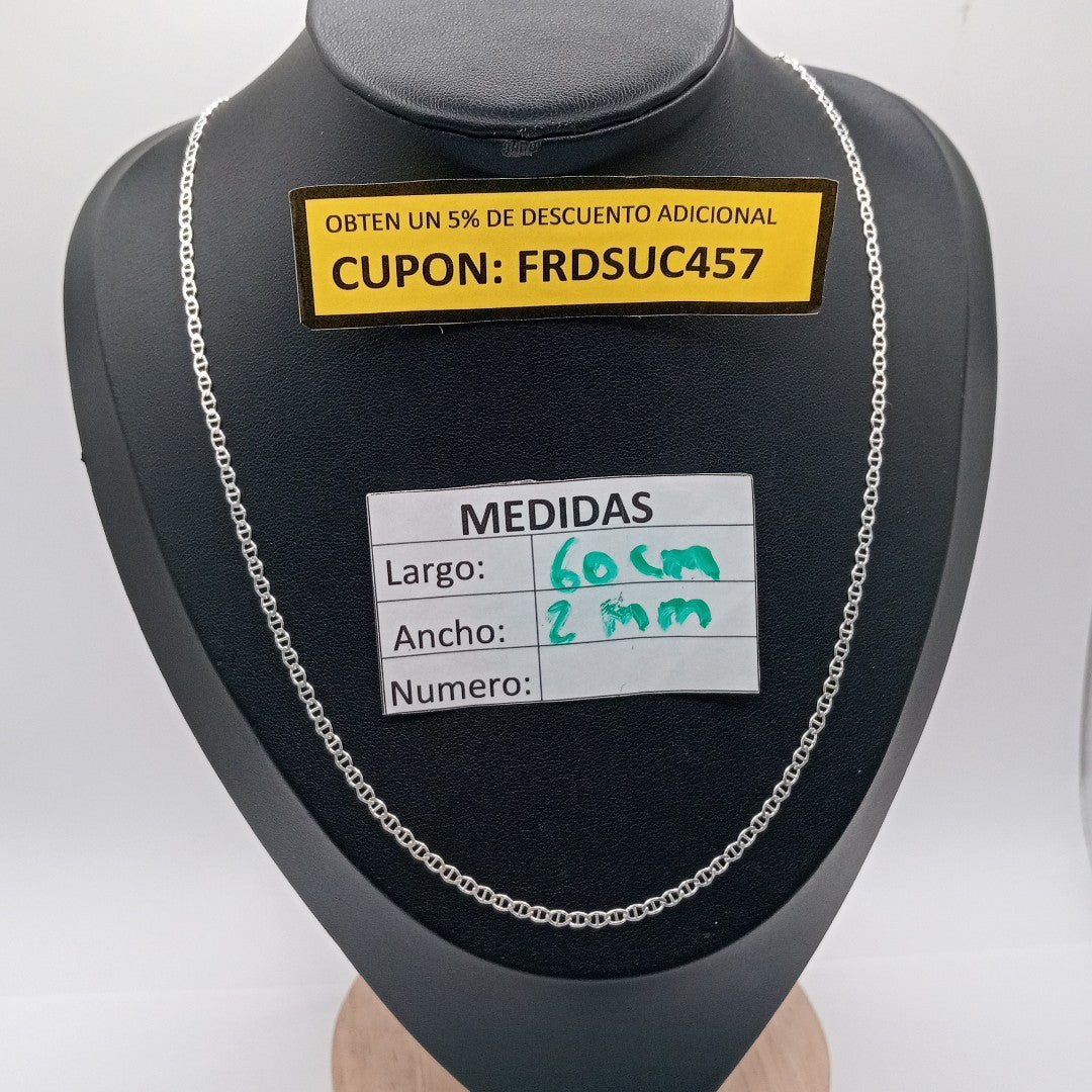 CADENA TEJIDO GUCHI PLATA .925 60 CM 3.8 GR (NUEVO)