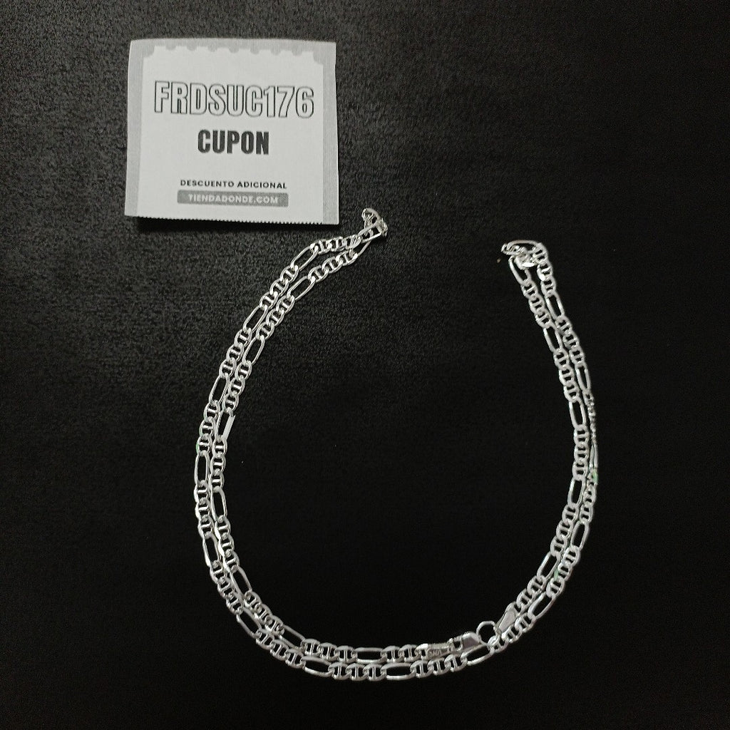 CADENA TEJIDO MARINERO PLATA .925 55 CM 8 GR (NUEVO)