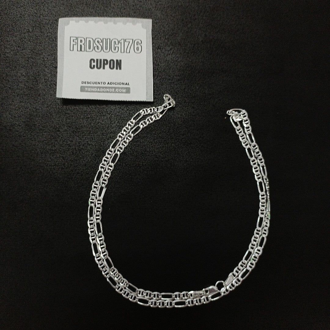 CADENA TEJIDO MARINERO PLATA .925 55 CM 8 GR (NUEVO)