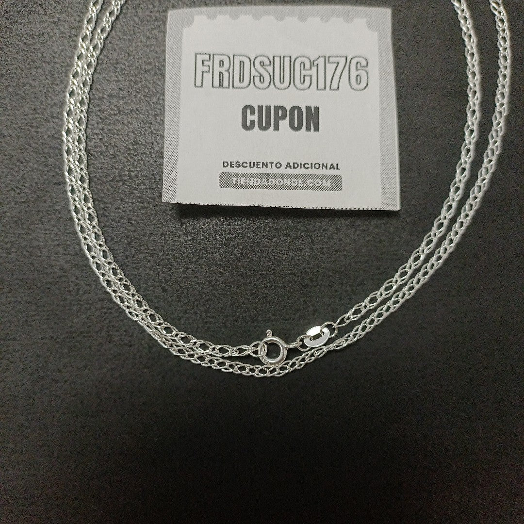 CADENA TEJIDO ESLABONES PLATA .925 50 CM 3.5 GR (NUEVO)