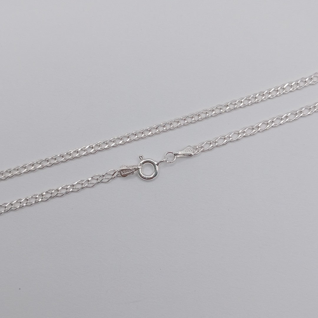 CADENA TEJIDO ESLABONES PLATA .925 55 CM 3.8 GR (NUEVO)