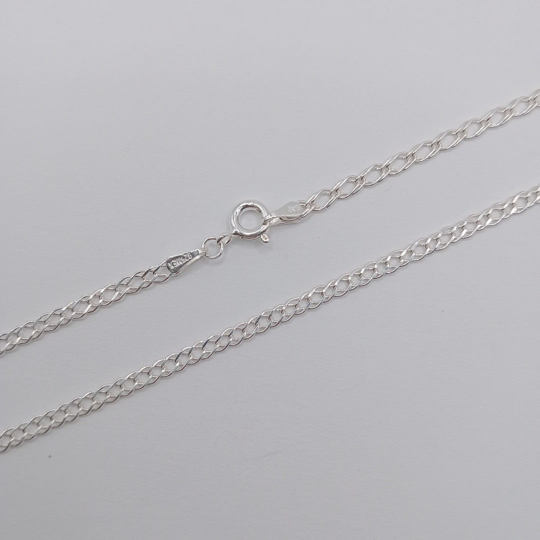 CADENA TEJIDO ESLABONES PLATA .925 55 CM 4 GR (NUEVO)