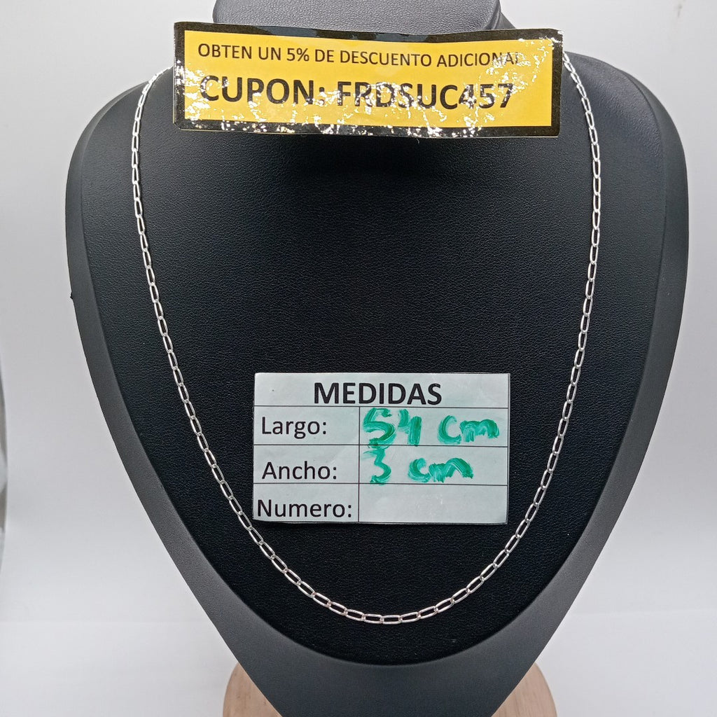 CADENA TEJIDO ESLABONES PLATA .925 55 CM 2.8 GR (NUEVO)