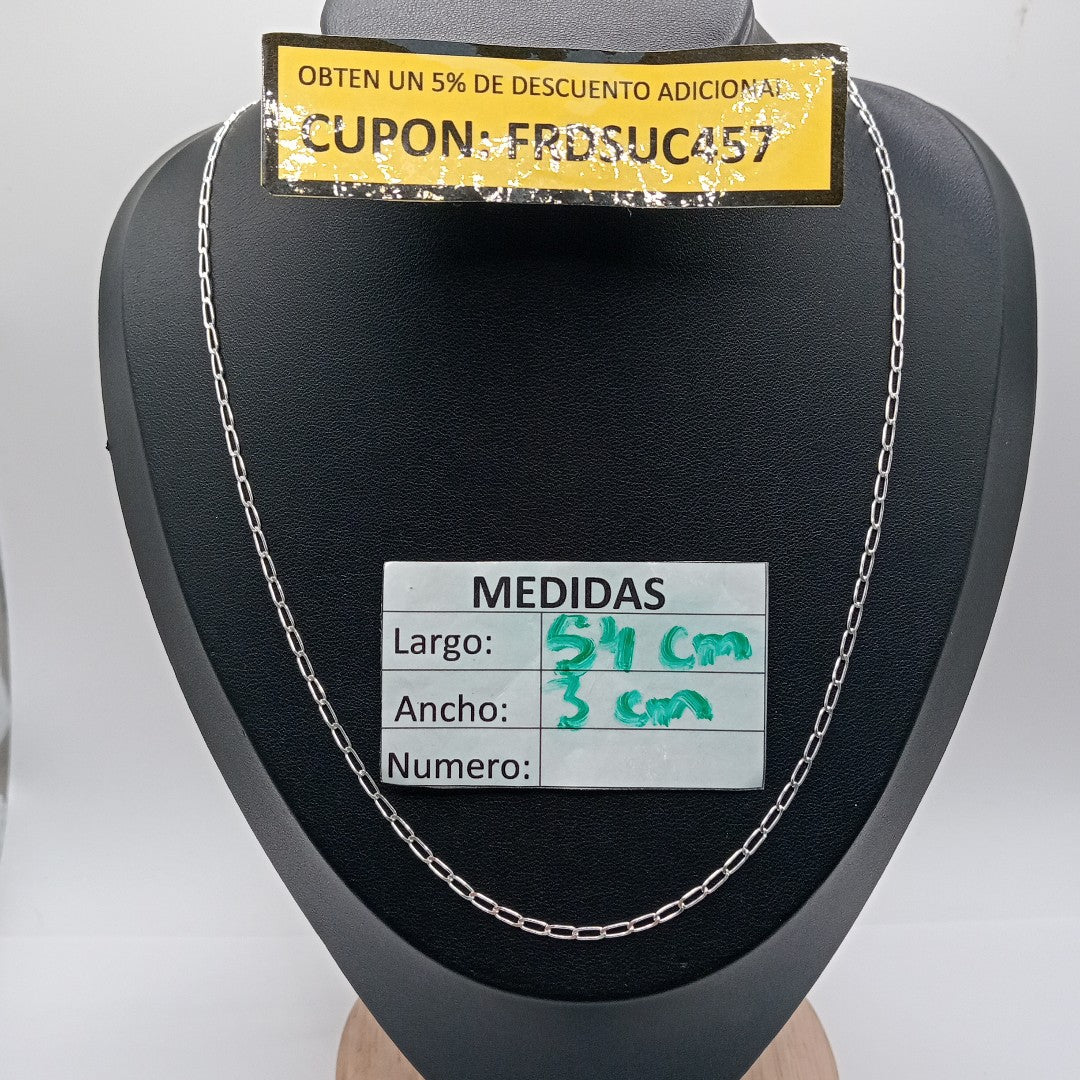 CADENA TEJIDO ESLABONES PLATA .925 55 CM 2.8 GR (NUEVO)