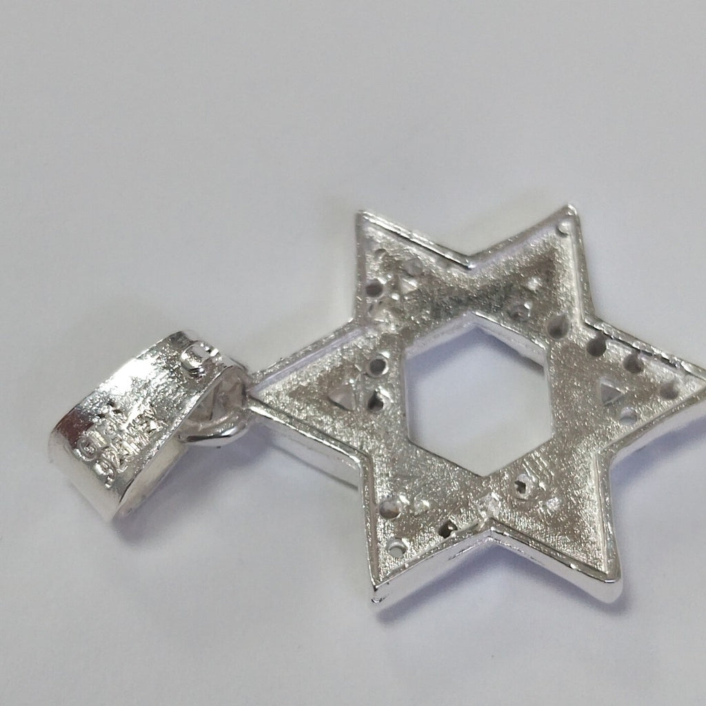 DIJE ESTRELLA DE DAVID C/CIRCONIAS PLATA .925 2.7 GR (NUEVO)