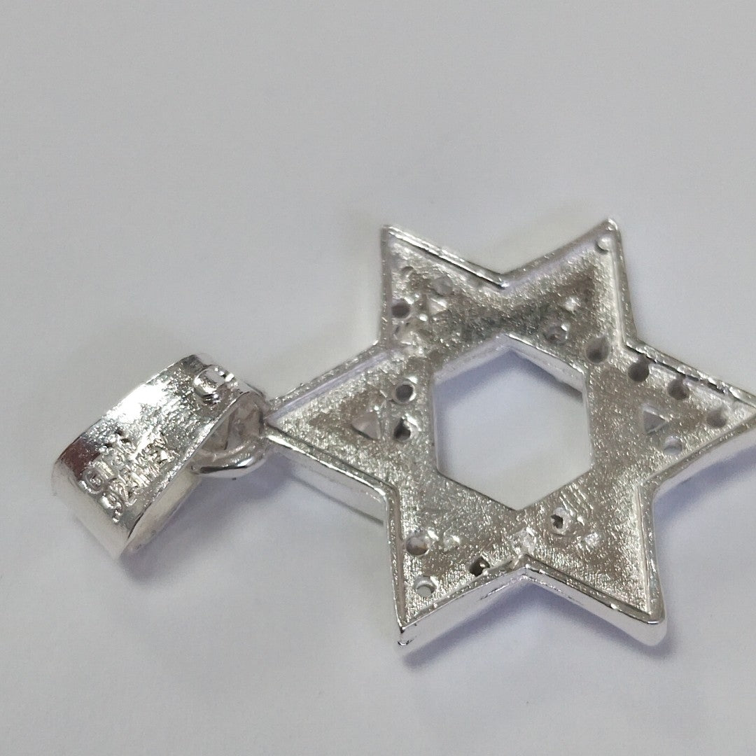 DIJE ESTRELLA DE DAVID C/CIRCONIAS PLATA .925 2.7 GR (NUEVO)
