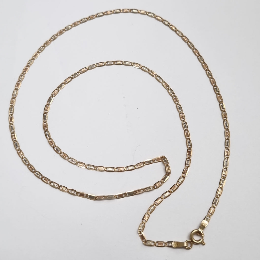 CADENA ORO, ORO COMBINADO 14 K 3.2 GRMS (SEMINUEVO)