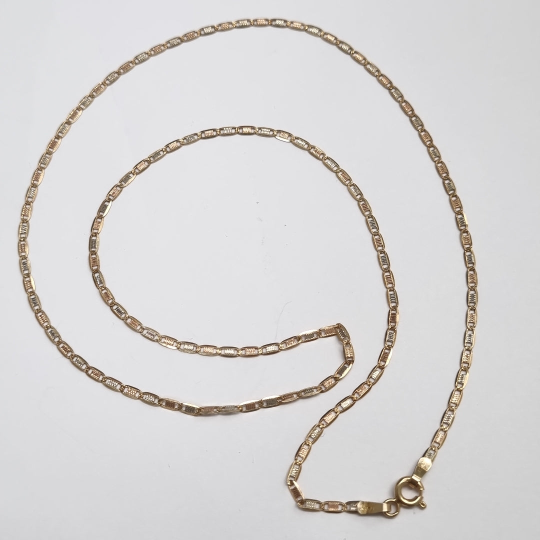 CADENA ORO, ORO COMBINADO 14 K 3.2 GRMS (SEMINUEVO)