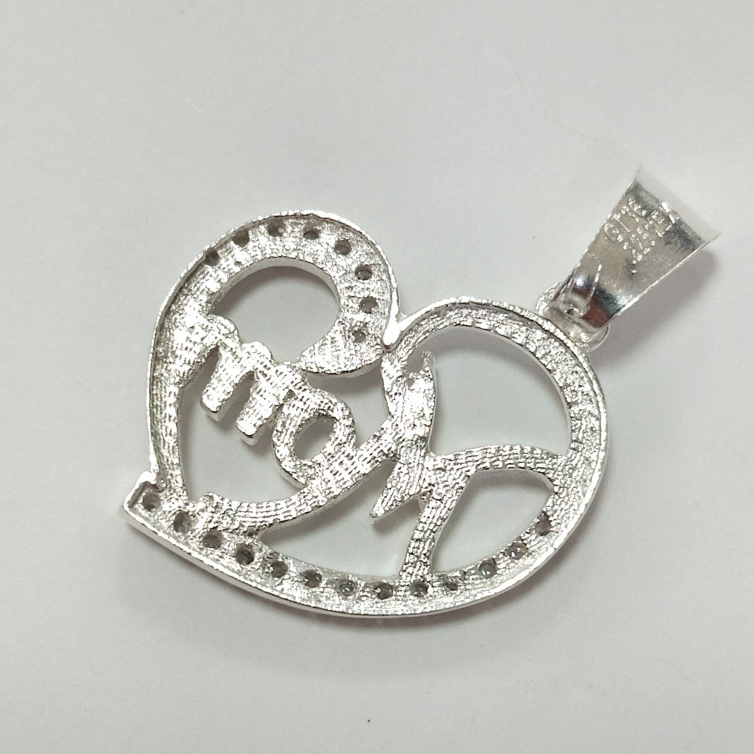 DIJE CORAZON C/CIRCONIAS PLATA .925 3.1 GR (NUEVO)