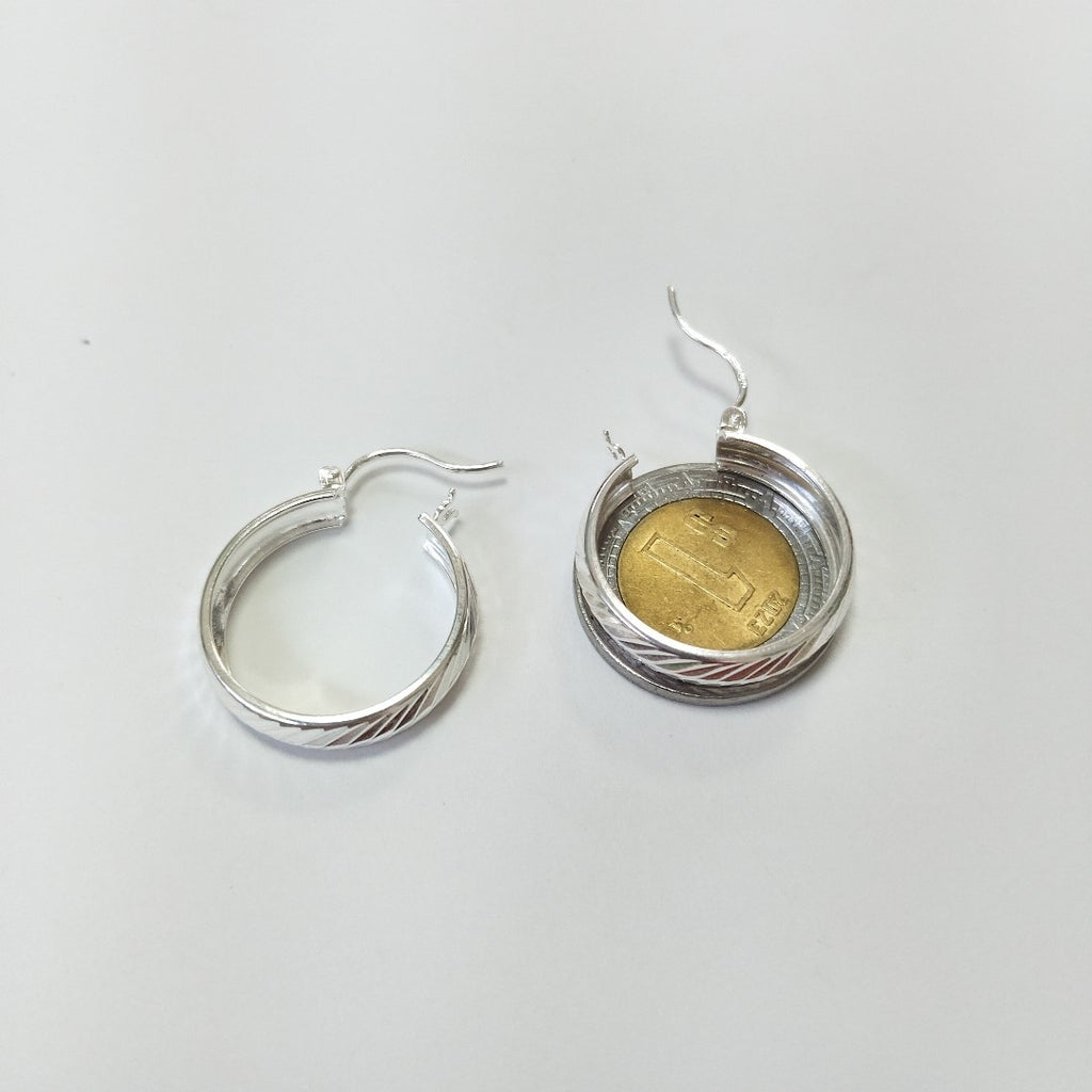 PAR ARRACADAS LABRADAS PLATA .925 2.4 GR (NUEVO)