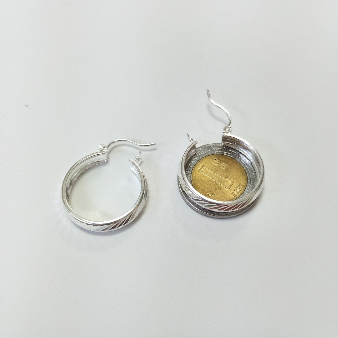 PAR ARRACADAS LABRADAS PLATA .925 2.4 GR (NUEVO)