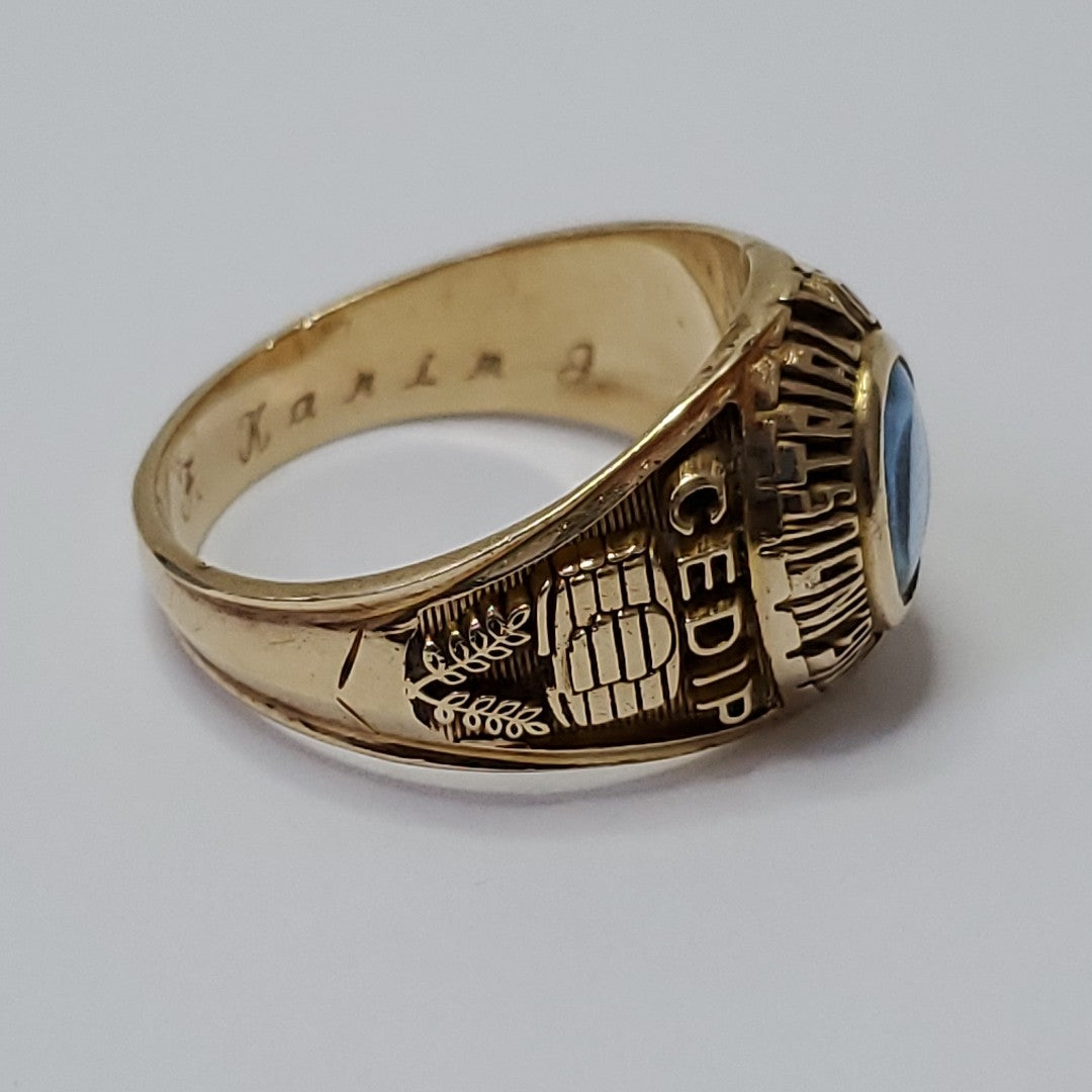ANILLO DE GRADUACIÓN ORO 14 K 13,00 GRMS (SEMINUEVO)