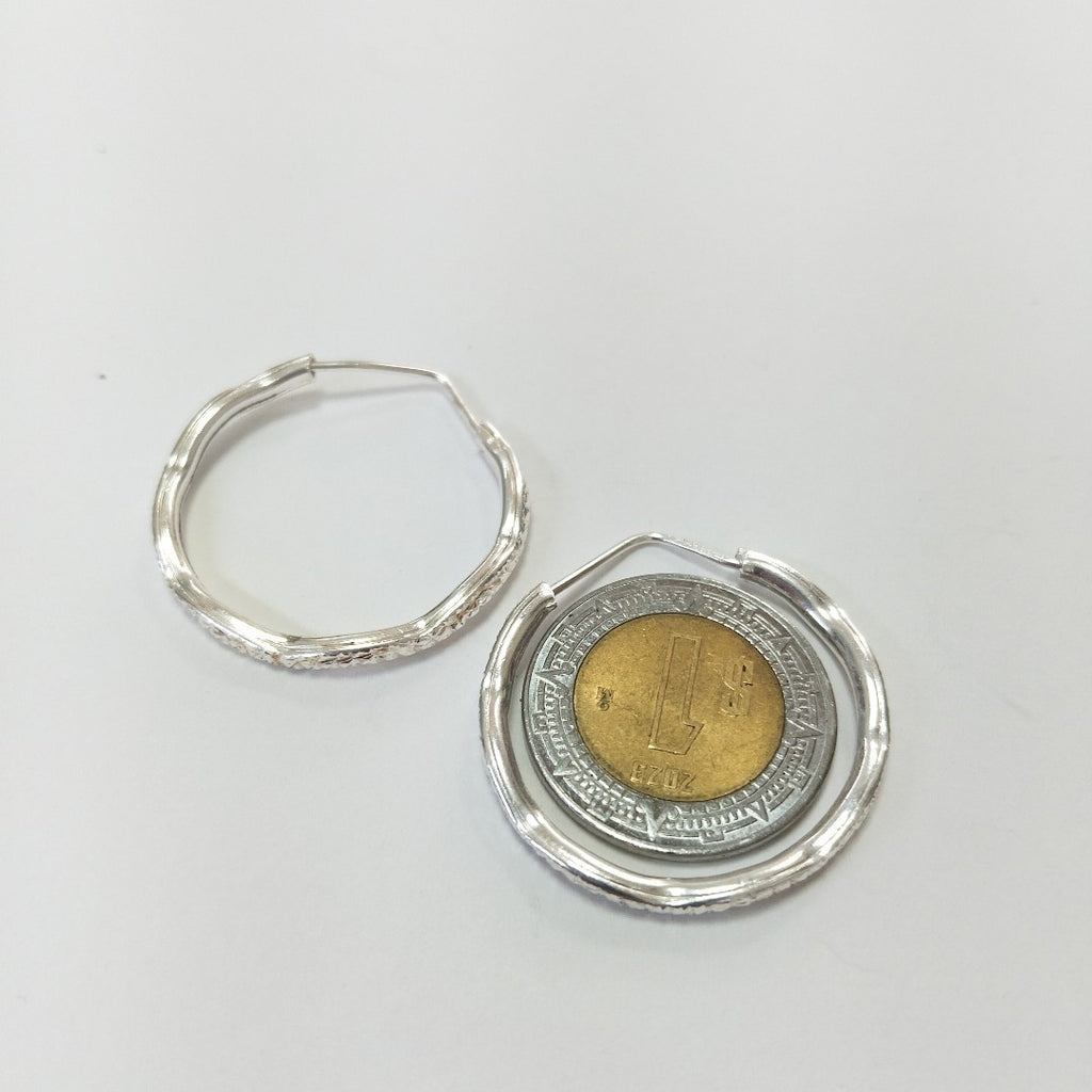 PAR ARRACADAS LABRADAS PLATA .925 2.6 GR (NUEVO)