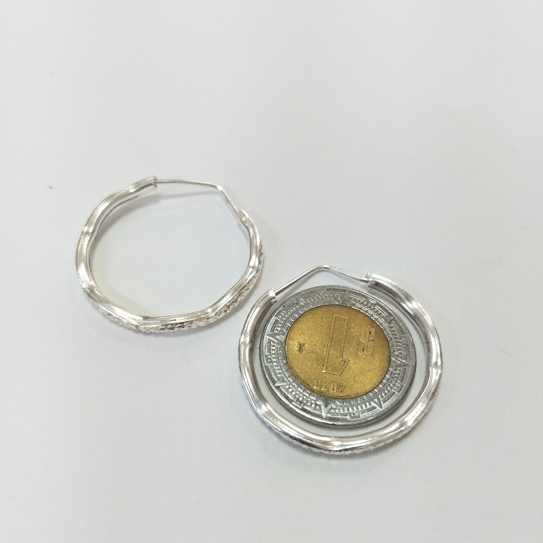 PAR ARRACADAS LABRADAS PLATA .925 2.6 GR (NUEVO)