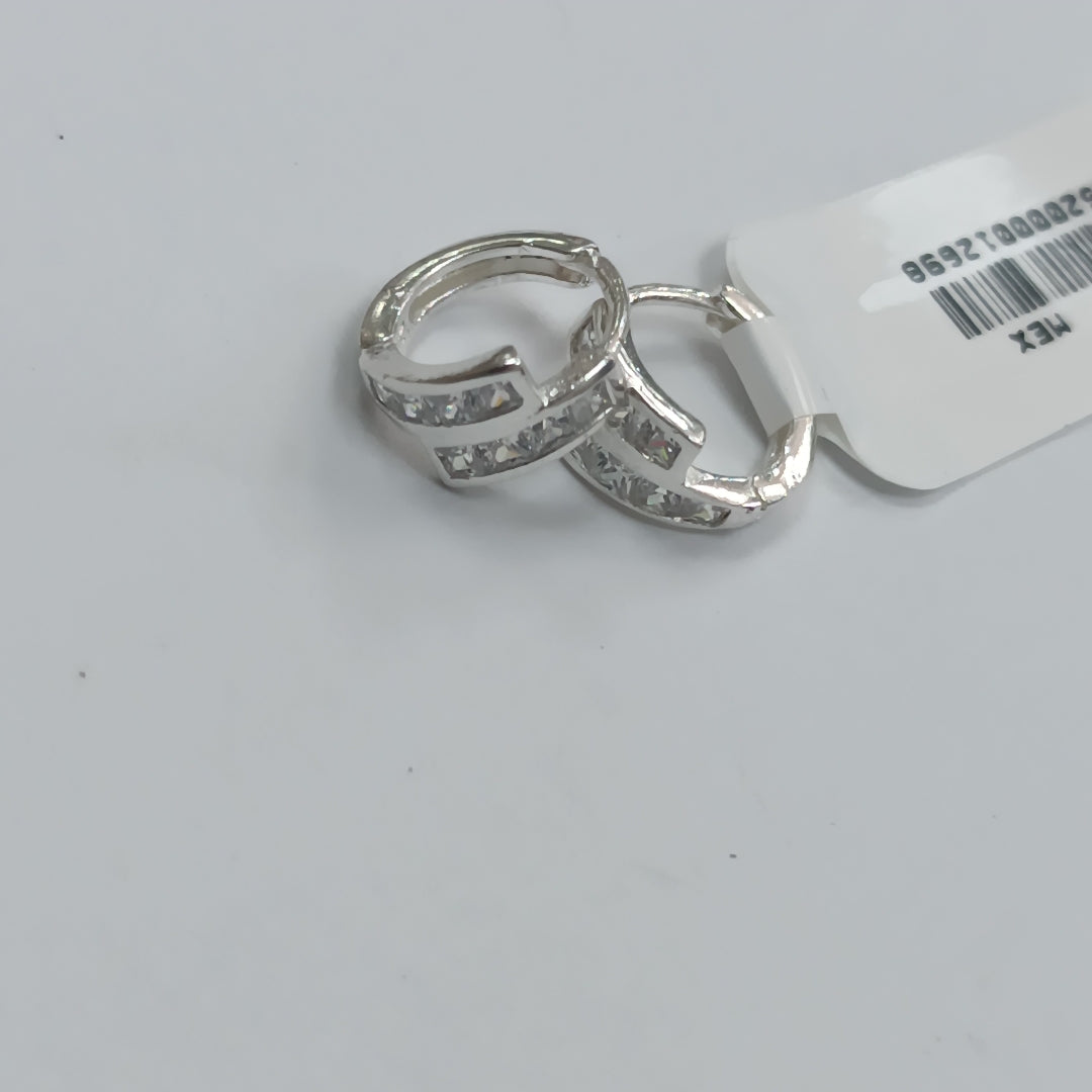 HUGGIES CIRCONIAS PLATA .925 1.9 GR (NUEVO)