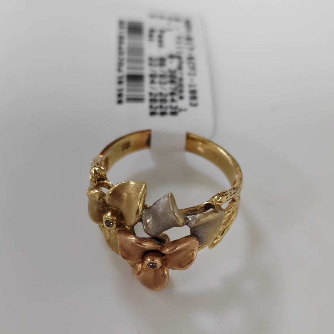 ANILLO ORO COMBINADO 14 K 5 GRMS (SEMINUEVO)