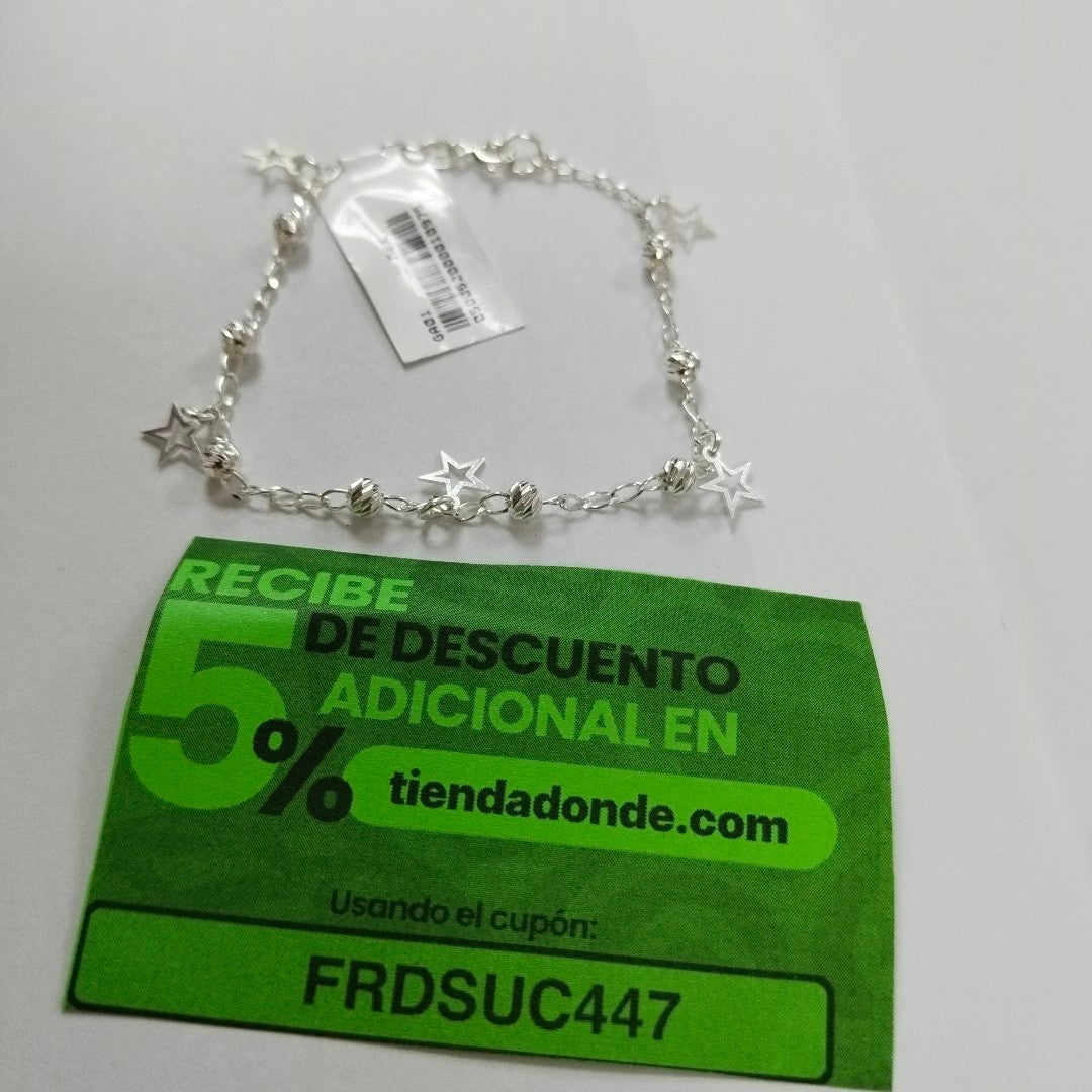 PULSERA TEJIDO ESPECIAL PLATA .925 18 CM 2.7 GR (NUEVO)