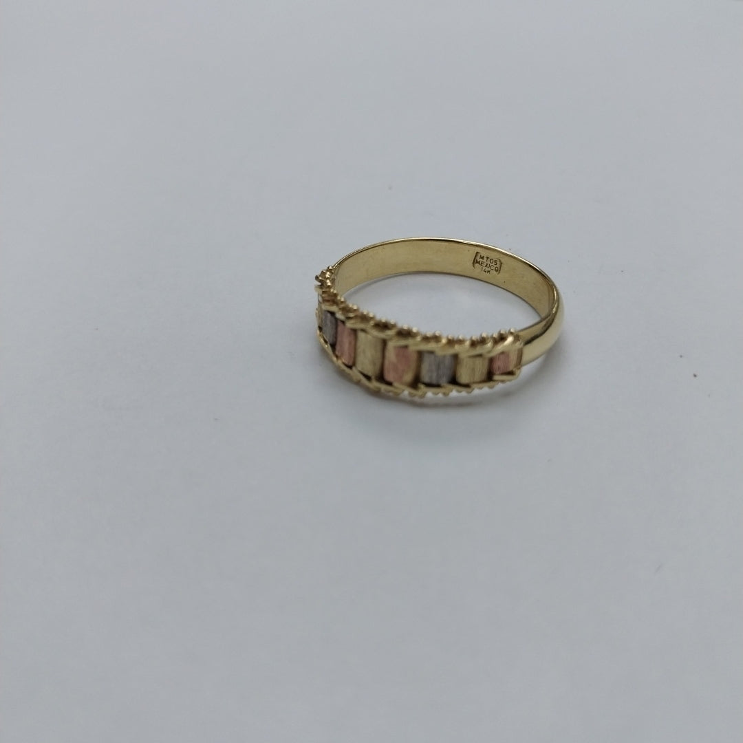 ANILLO ORO, ORO COMBINADO 14 K 3.5 GRMS (SEMINUEVO)