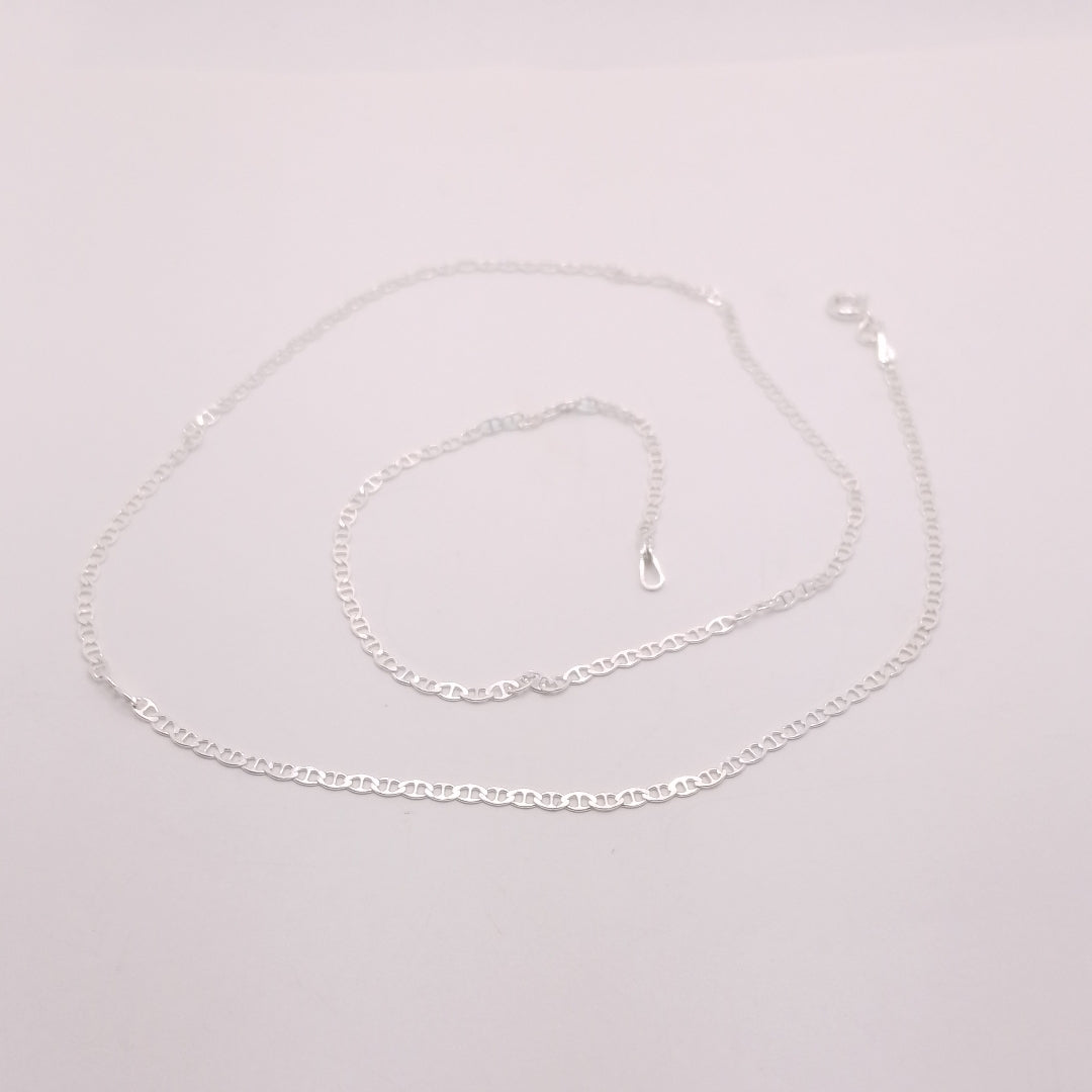 CADENA TEJIDO GUCHI PLATA .925 55 CM 3.5 GR (NUEVO)