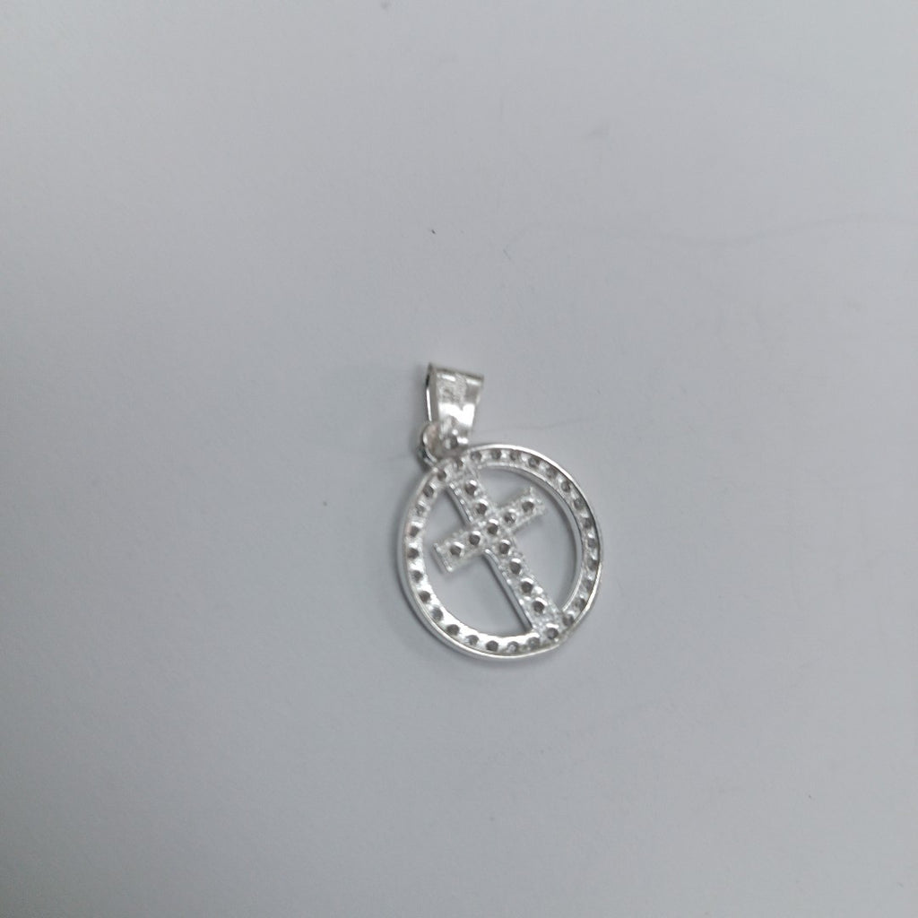 DIJE CRUZ C/CIRCONIAS PLATA .925 2.5 GR (NUEVO)