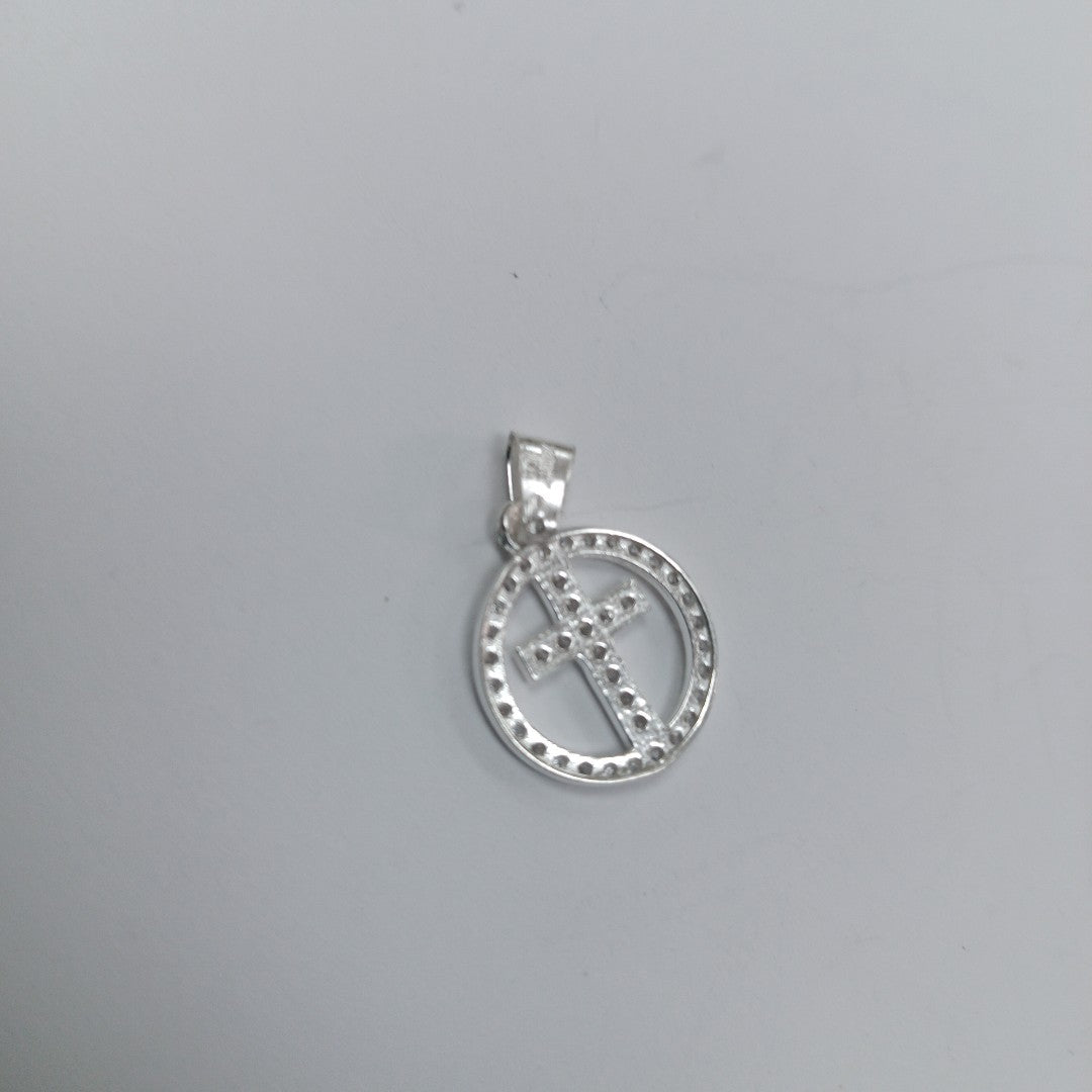 DIJE CRUZ C/CIRCONIAS PLATA .925 2.5 GR (NUEVO)