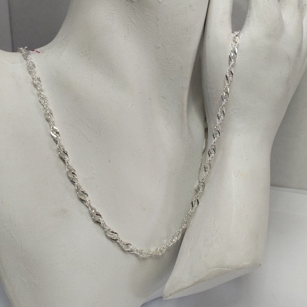 CADENA TEJIDO MEDIO TORZAL PLATA .925 55 CM 5.8 GR (NUEVO)