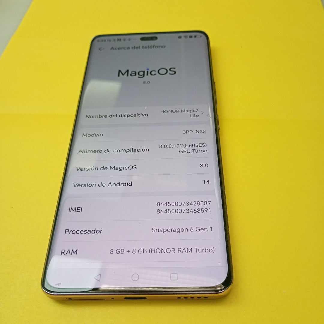 CELULAR HONOR MAGIC 7 LITE BRP-NX3 (2025) 512 GB 8 GB RAM (SEMINUEVO)
