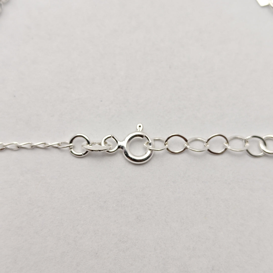PULSERA TEJIDO LLAVE PLATA .925 18 CM 2.3 GR (NUEVO)