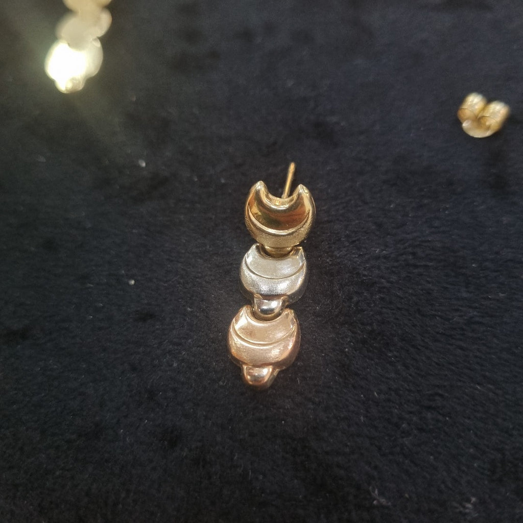 ARETES PAR ORO,ORO COMBINADO 14 K 3,20 GRMS (SEMINUEVO)