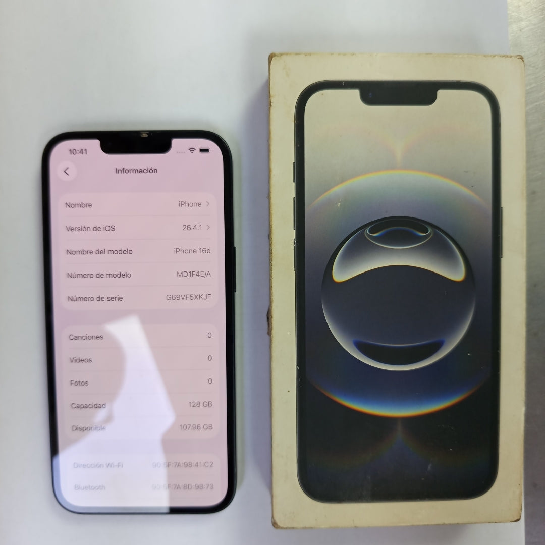 CELULAR APPLE IPHONE 16E A3408 (2025) 128 GB 8 GB RAM (SEMINUEVO)