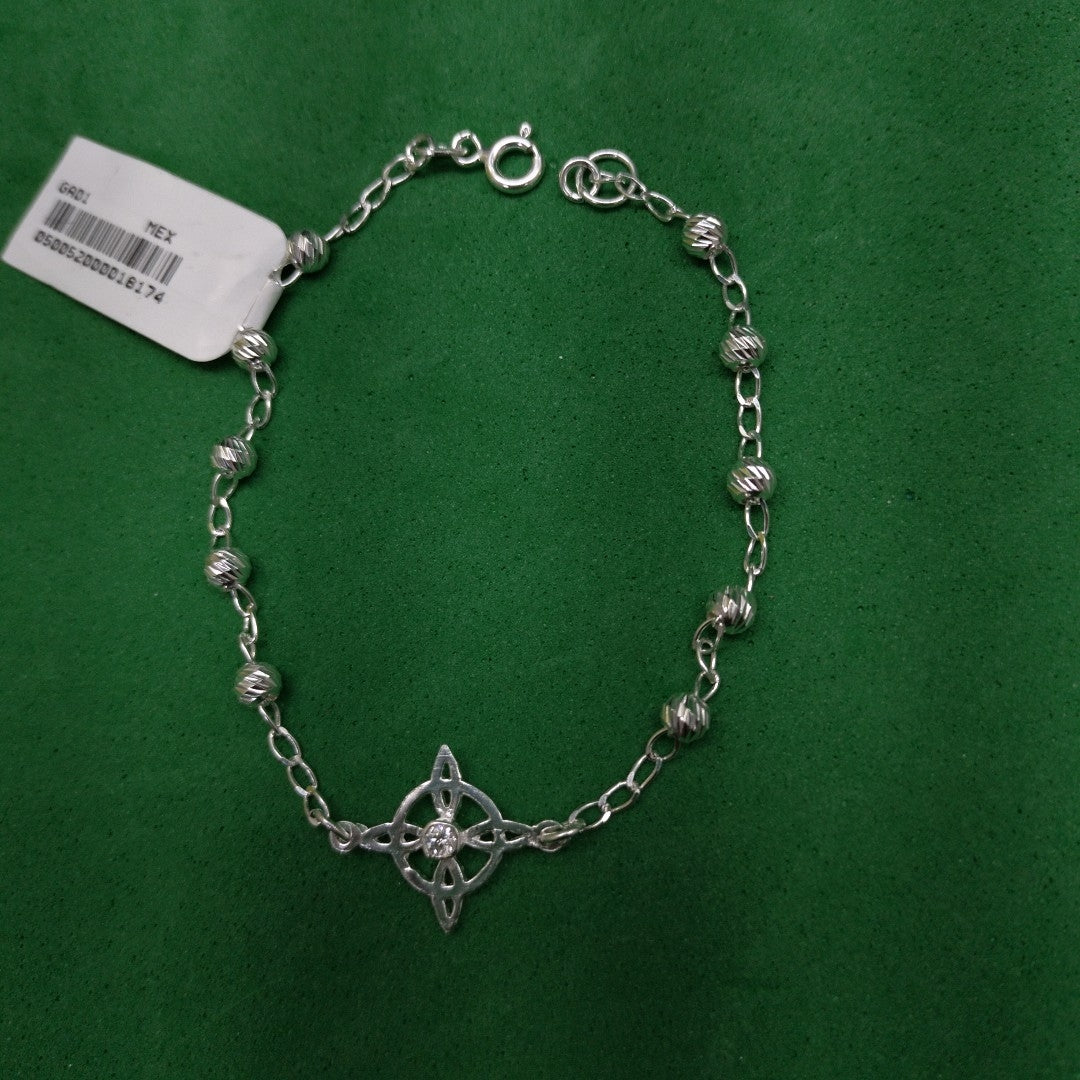 PULSERA TEJIDO ESPECIAL PLATA .925 18 CM 2.8 GR (NUEVO)