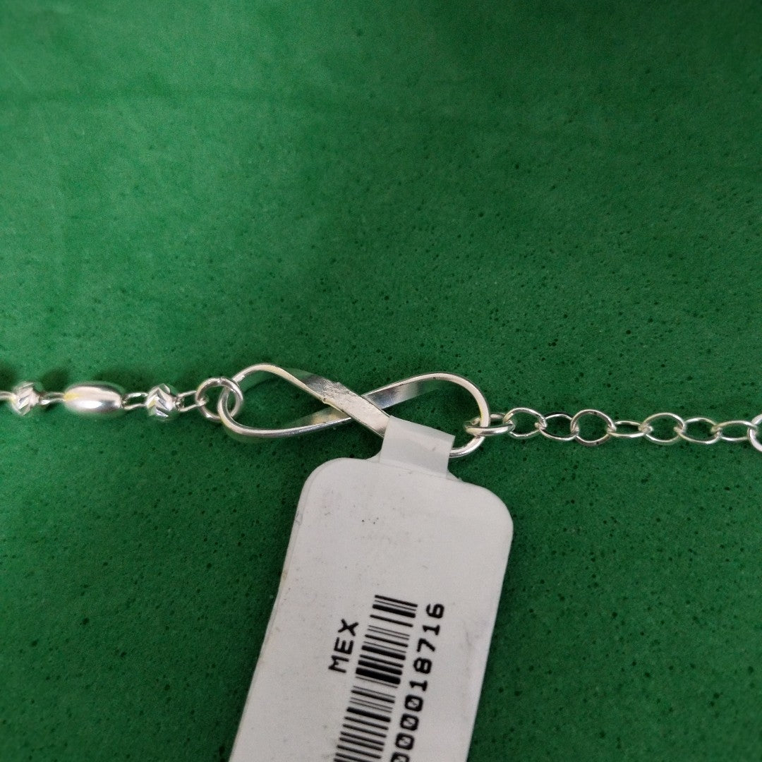 PULSERA TEJIDO INFINITO PLATA .925 18 CM 2.4 GR (NUEVO)