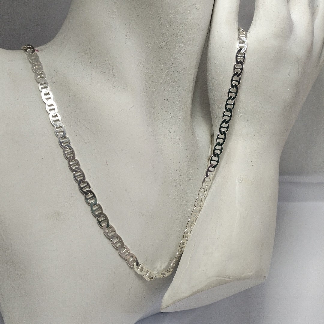 CADENA TEJIDO GUCHI PLATA .925 55 CM 12.8 GR (NUEVO)