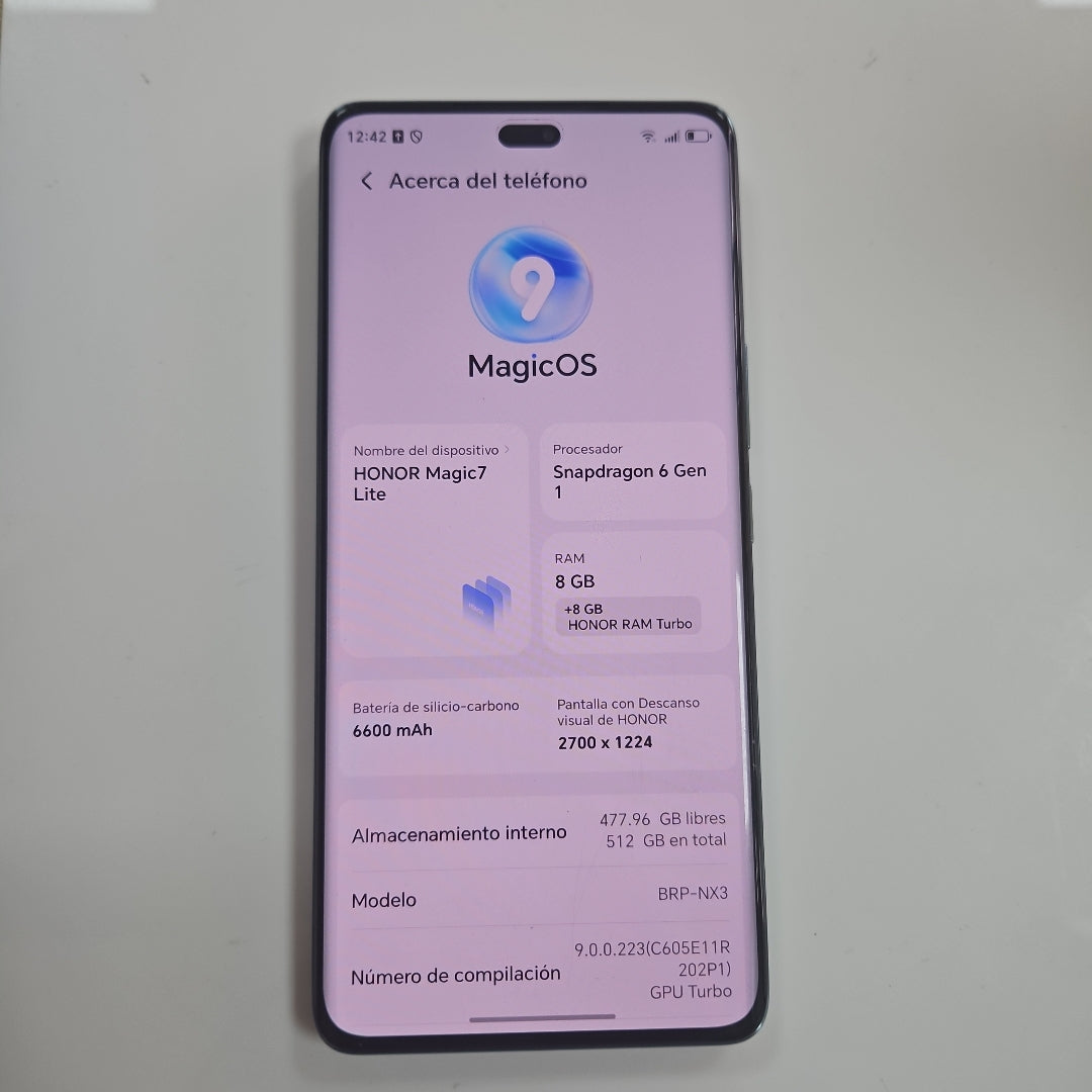 CELULAR HONOR MAGIC 7 LITE BRP-NX3 (2025) 512 GB 8 GB RAM (SEMINUEVO)