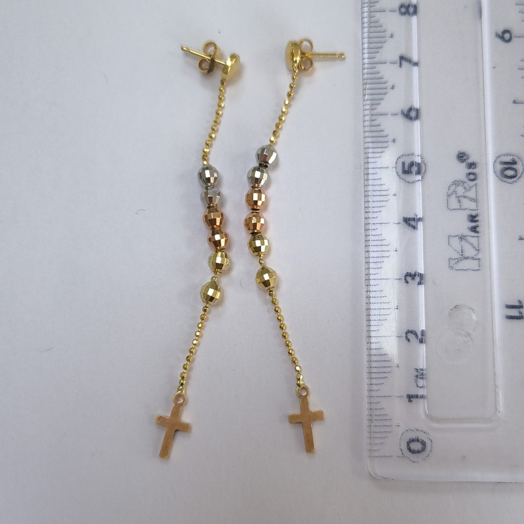 ARETES PAR ORO COMBINADO 14 K 3,60 GRMS (SEMINUEVO)