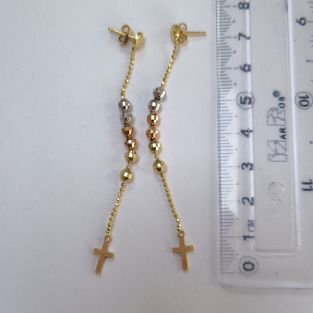 ARETES PAR ORO COMBINADO 14 K 3,60 GRMS (SEMINUEVO)