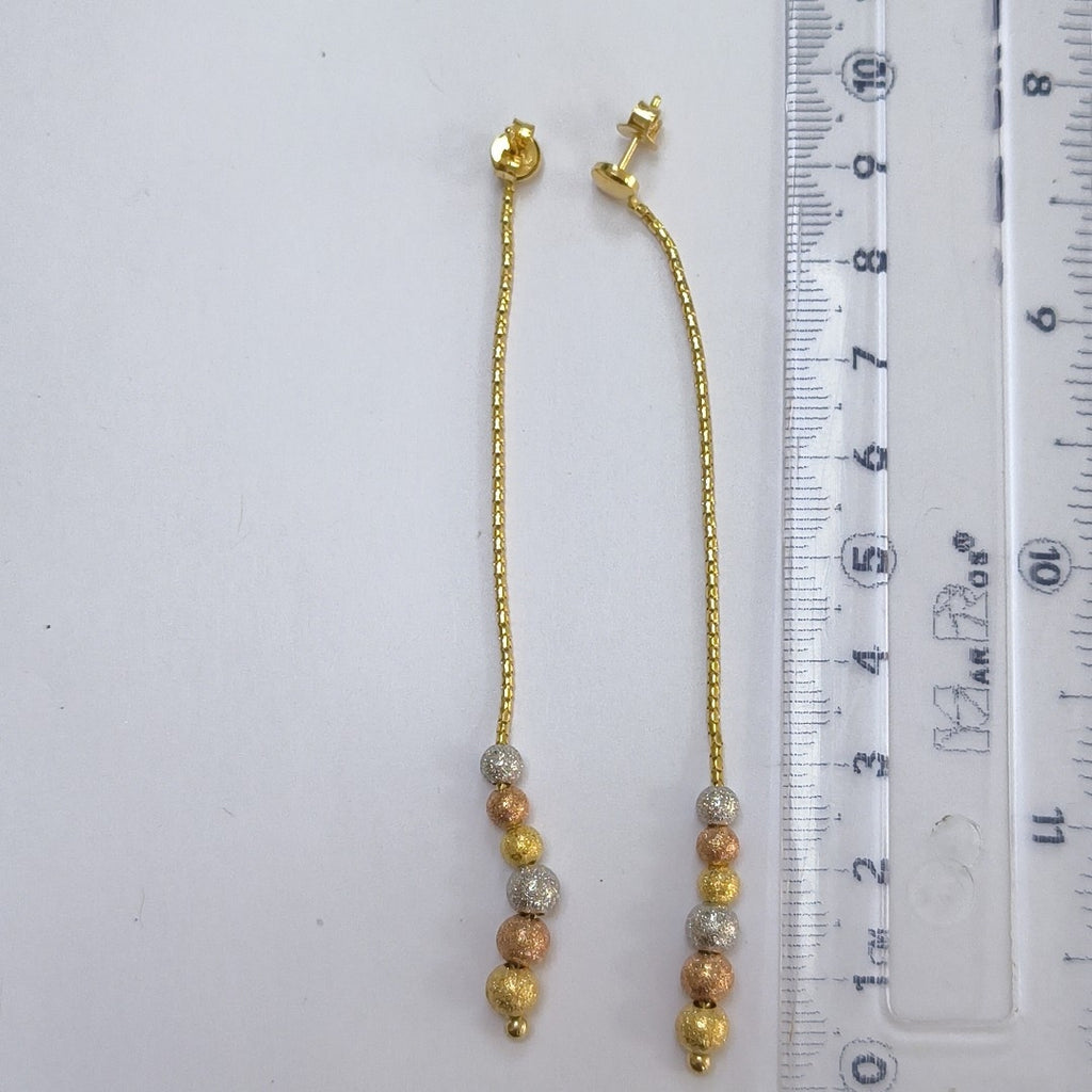 ARETES PAR ORO COMBINADO 14 K 4,30 GRMS (SEMINUEVO)
