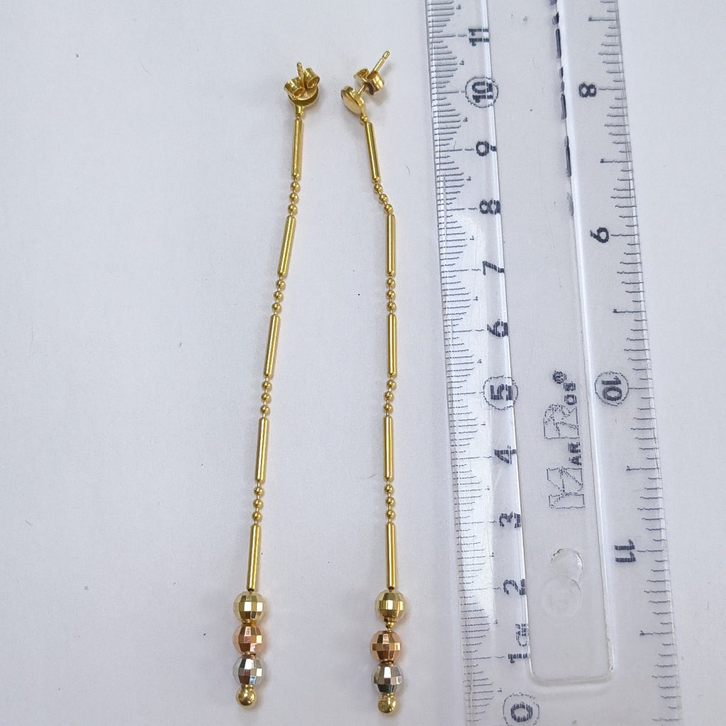 ARETES PAR ORO COMBINADO 14 K 4,10 GRMS (SEMINUEVO)