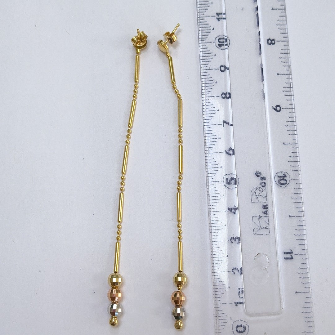 ARETES PAR ORO COMBINADO 14 K 4,10 GRMS (SEMINUEVO)
