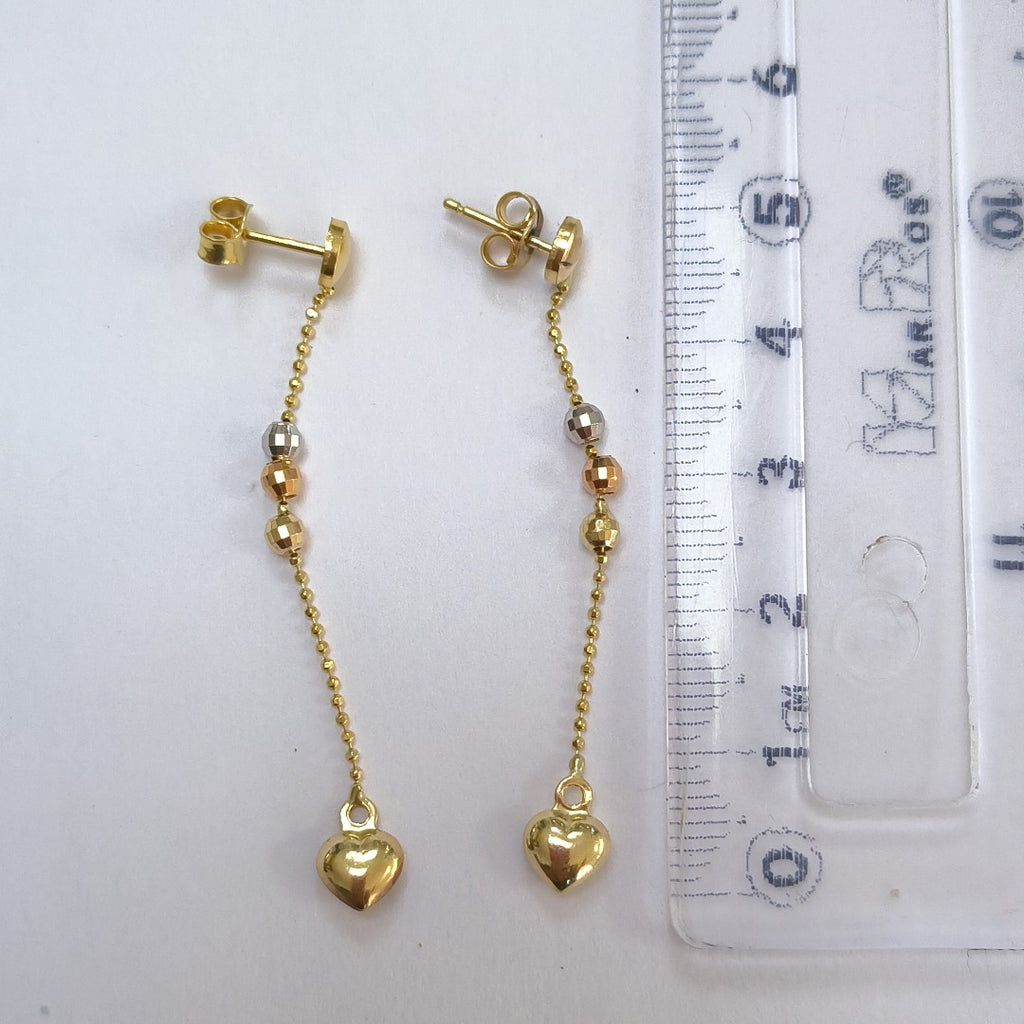 ARETES PAR ORO COMBINADO 14 K 2,20 GRMS (SEMINUEVO)