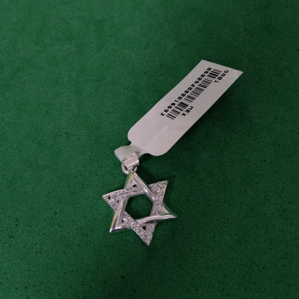 DIJE ESTRELLA DE DAVID C/CIRCONIAS PLATA .925 2.6 GR (NUEVO)