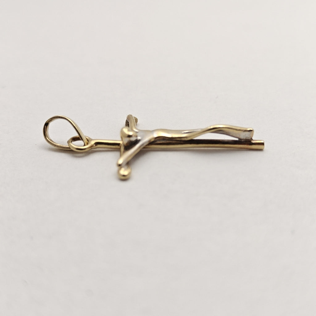 CRUCIFIJO ORO COMBINADO 10 K 1,70 GRMS (SEMINUEVO)